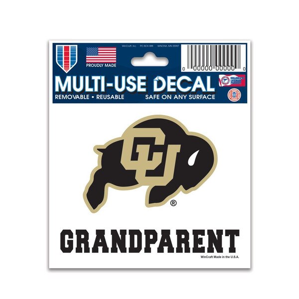Colorado Buffaloes Grandparent decal featuring CU Buffalo logo and bold lettering by WinCraft.